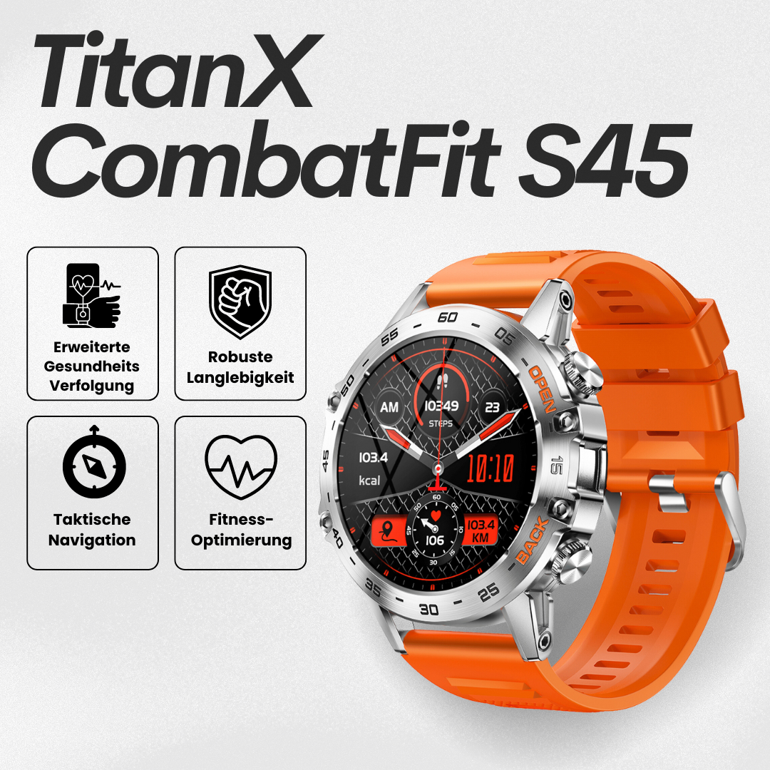 TitanX CombatFit S45 - unzerstörbare zertifizierte Militär-Gesundheitsuhr