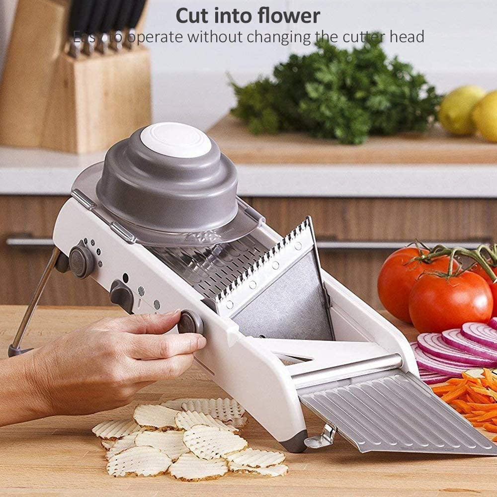 Mandoline Gemüseschneider – Professionelle Reibe mit Einstellbare 304 Edelstahl Klingen