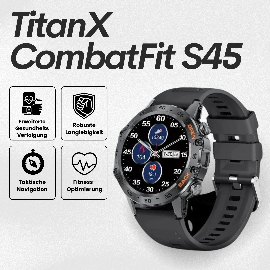 TitanX CombatFit S45 - unzerstörbare zertifizierte Militär-Gesundheitsuhr