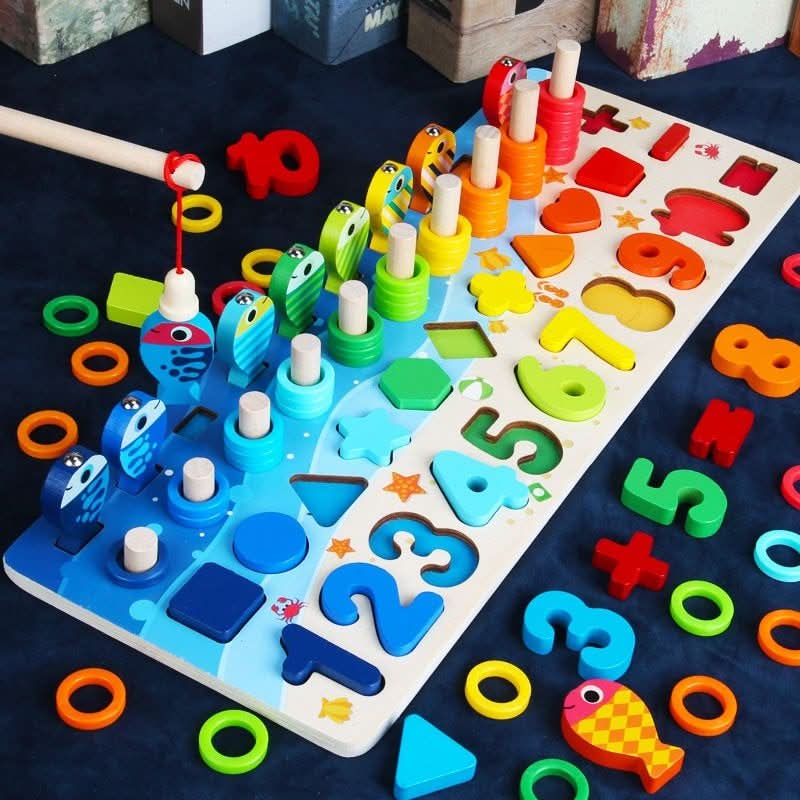 MindNest Board – Montessori Lernspiel aus Holz – Zahlen, Formen & Farben entdecken