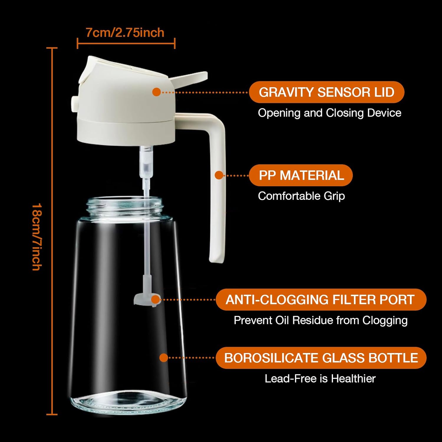 2-in-1 Olivenölspray – Premium 470mL Glasflasche