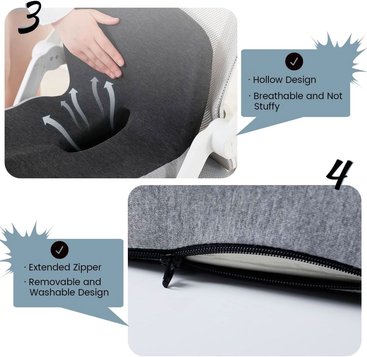 ErgoComfort Pad – Ergonomisches Memory Foam Sitzkissen