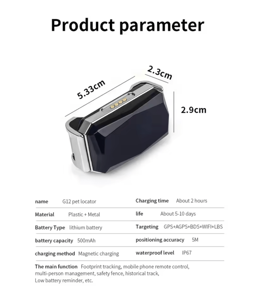 Mini GPS Tracker G12 – Echtzeit-Ortung für Fahrzeuge, Kinder & Haustiere