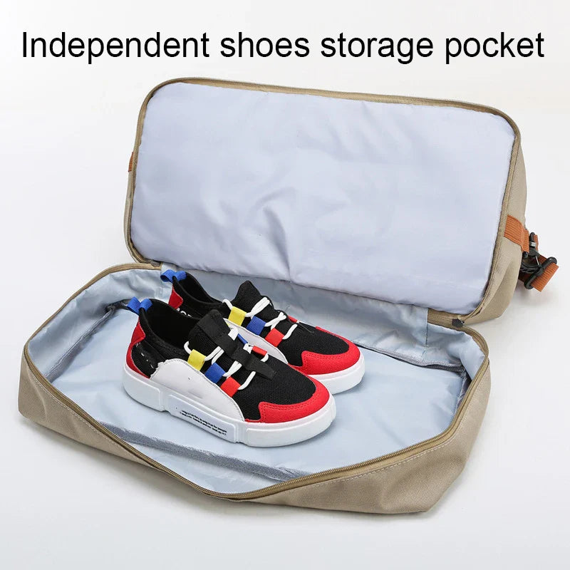 Tragbarer Fitnessbeutel mit Schuhfach und nasser Trockentrenntasche für aktives Reisen