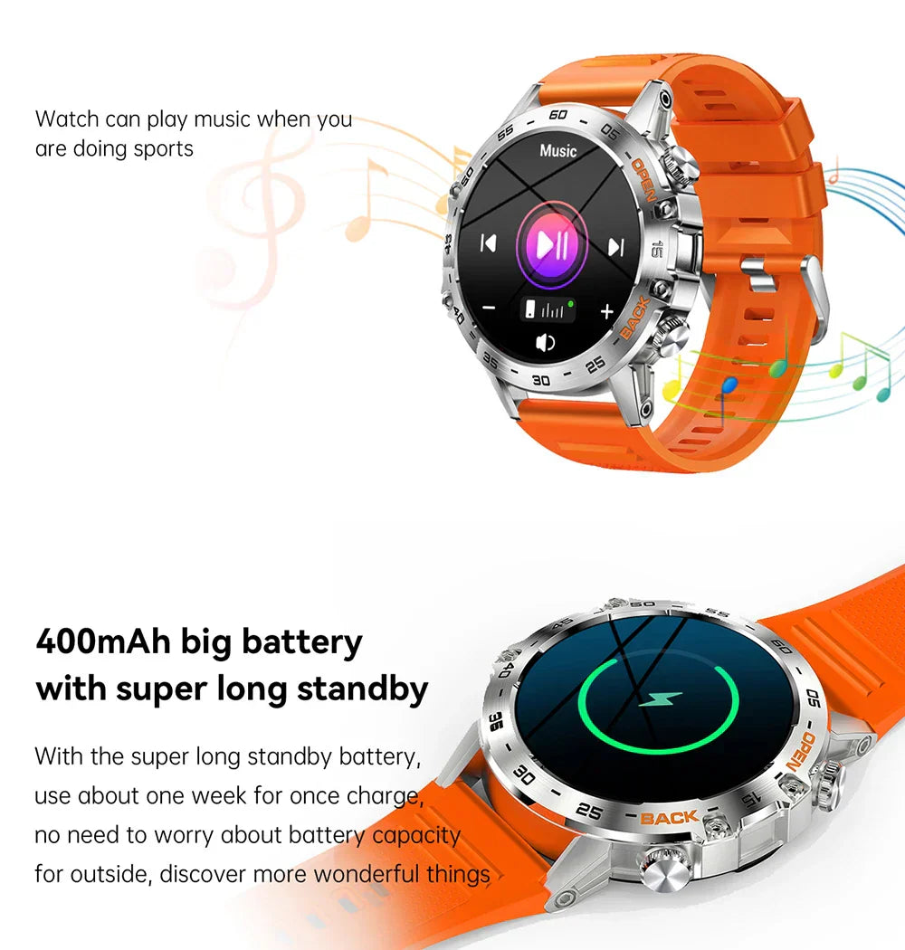 Smartwatch mit 1,4" Farb-Touchscreen, Bluetooth 5.0 & SpO2-Sensor
