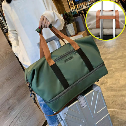 Tragbarer Fitnessbeutel mit Schuhfach und nasser Trockentrenntasche für aktives Reisen