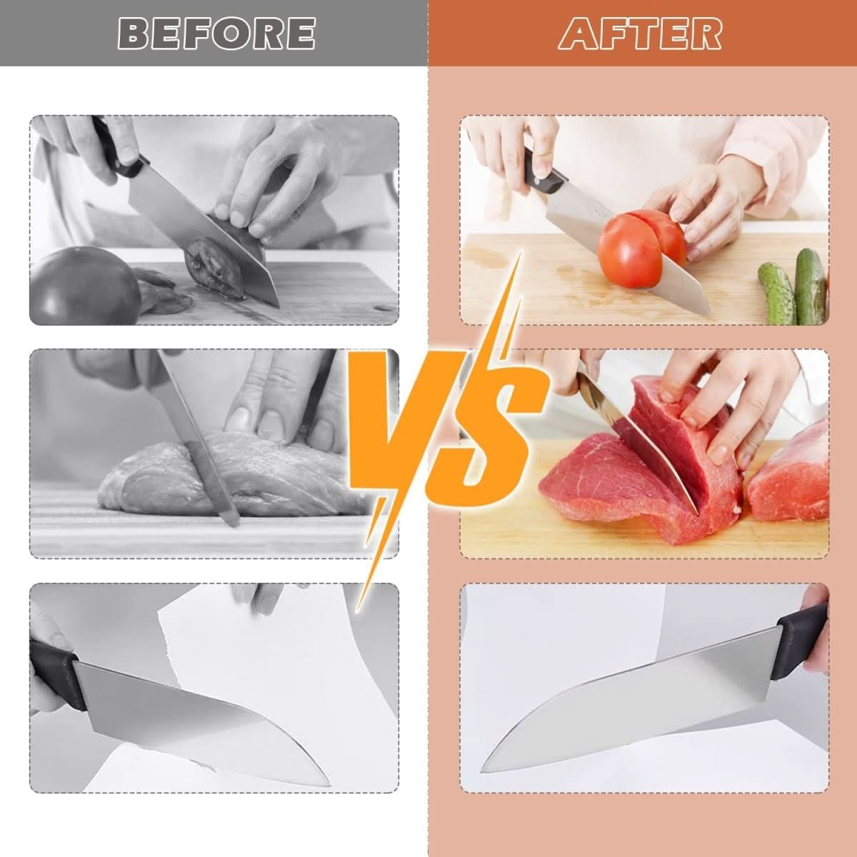 SharpRoll Diamant-Rollmesserschärfer – Manueller Messerschärfer mit Holz- & Diamantsteinen