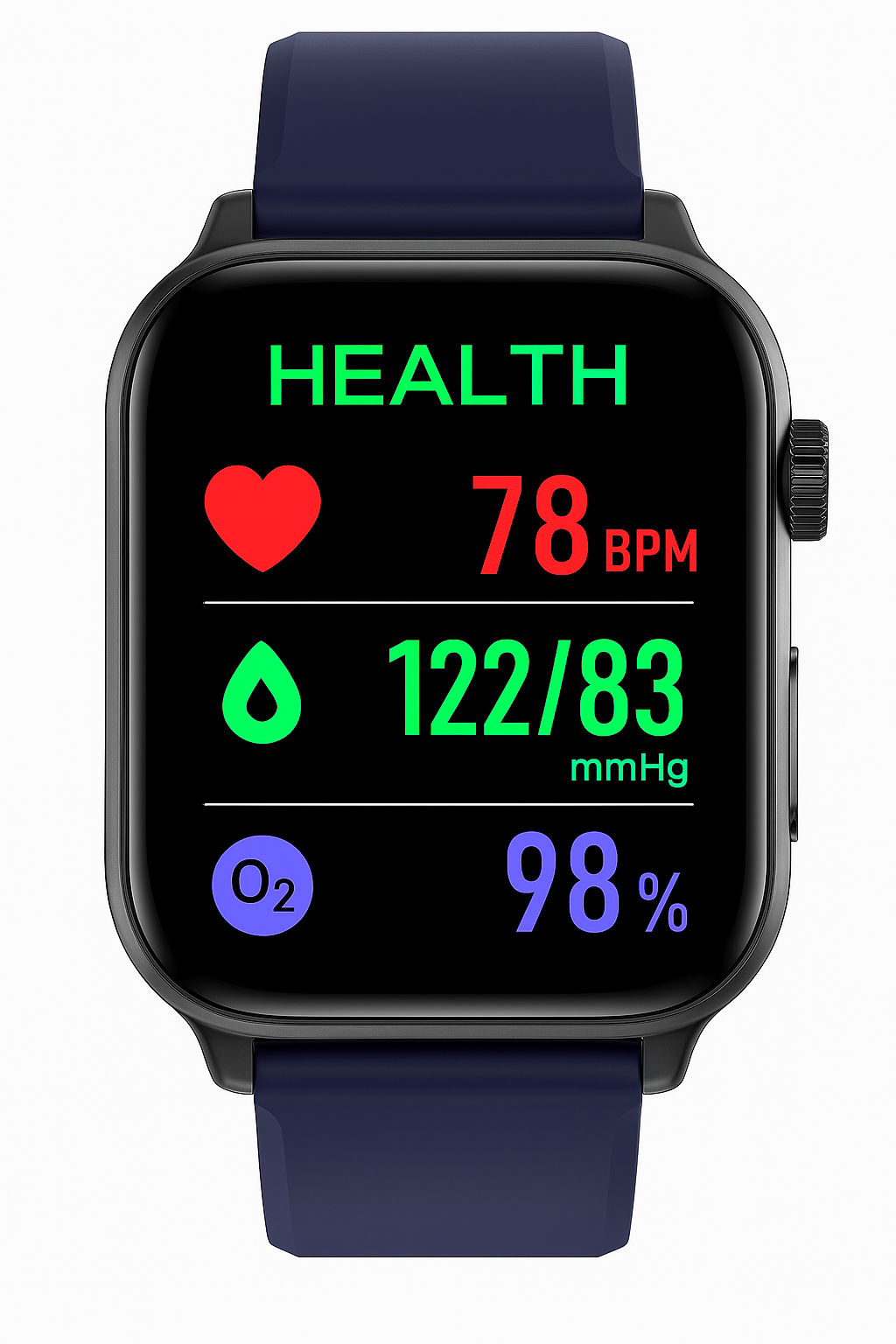 Smartwatch für Gesundheit & Fitness – EKG, Blutdruck, Herzfrequenzmessung – iOS & Android kompatibel