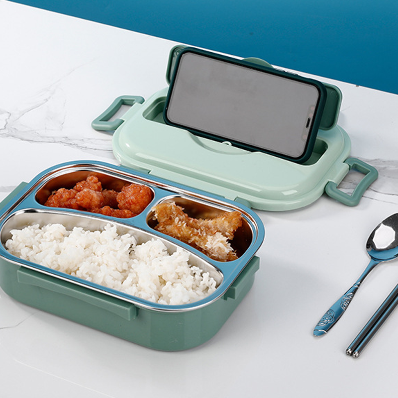 Thermo-Lunchbox aus Edelstahl | Langlebig & Elegant – 3/4 Fächer